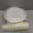 175 Pcs Ivory Paper Plates and Napkins, Beige Party Supplies Include Scalloped Cream Plates Napkin Cup Plastic Cutlery for Wedding, Bridal&Baby Shower, Birthday