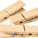 Clothes Pins, Sturdy and Heavy Duty Natural Wood Clips Wooden Clothespins for Hanging Clothes Photo Pictures Crafts Small Classroom Decorative Peg, 30 PCS