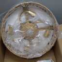 0139-4H Handwoven Rattan Boho Ceiling Fans with Lights Remote Control Flush Mount Fandelier Low Profile Caged for Bedroom,4-Light,20"