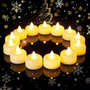 Raycare 100Pack Flameless Candles, Battery Operated LED Tea Lights, Long Lasting Fake Candles, Electric Candles for Wedding, Holiday Party, Centerpieces, Home Decor, Halloween, Christmas (Ivory)