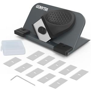 GONYTIA Bevel Mat Cutter with 45° Push-Style Retractable Blade, 10 Replacement Blades Handheld Board Design for Picture Framing and Art Projects