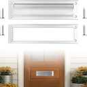 Mail Slot Matte Black,13Inch Stainless Steel Mail Slot Cover for Front Door.Mailbox Door Replacement for Wall,13"3.7" (Sliver, 10Inch)