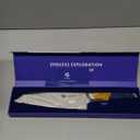 FINTISO Chef Knife 8 inch Kitchen Knife in S35VN Powder Steel Core Japanese Chef Knife, 7-Layers Clad Steel Cooking Knife Super Sharp Knife for Kitchen with Celestial Resin & Wood Handle Gift Box