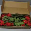 30PCS Long Stem Artificial Red Roses with 2PCS Baby's Breath, Fake Velvet Silk Rose Bulk Faux Flower for Wedding Home Decor Valentine's Day Party Floral Arrangement