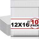 Ireer 10 Pack Extra Large 12 x 16" Bubble Mailers Poly Padded Envelopes Cushioned Mailing Envelopes Bubble Padded Mailers Self Adhesive Waterproof Shipping Bags for Business Christmas Gift Packaging