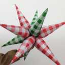 32Inch Red&Green Gingham Plaid Star burst Foil Balloon,Chirsmas Party Decoration Balloons,12pcs Spike Explplosion Balloon For Farmhouse Wedding, Picnic, Birthday, and Festival Decorations