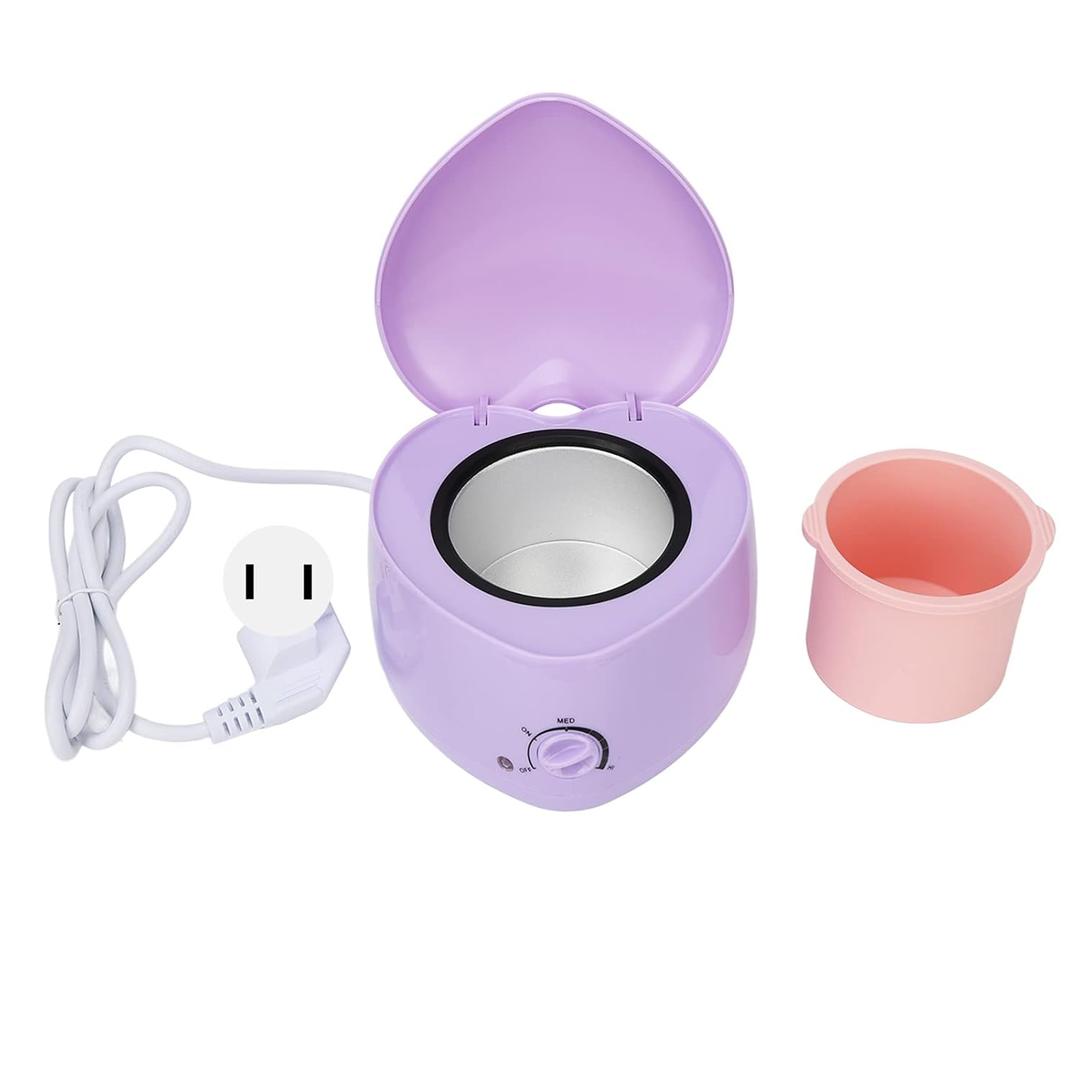 Mini Wax Pot Warmer Heart Shaped Purple Mini Wax Warmer For Hair Removal For Beauty Salon (US Plug 110V)