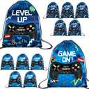 Roowest 36 Pcs Video Game Drawstring Bags 12 x 10'' Video Gaming Theme Birthday Party Gifts Supplies Goodie Treat Candy Bags for Kid(Blue)