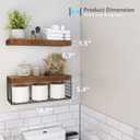 QEEIG Bathroom Shelves Over Toilet - Wall Mounted Floating Shelves Toilet Paper Storage Small Farmhouse Decor Shelf 16 inch Set of 2, Rustic Brown (019-BN2)
