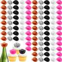 100 Pcs Plastic Mini Cowboy Hats for Crafts Tiny Cute Miniature Western Cowgirl Small Cowboy Hats Decoration for Party Cake Drink Decor Accessories Toy Doll Dress up Play Games Gift