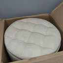 Faux Leather Round Ottoman with Storage 12.6" W x 14.17" H & 14.76" W x 17.32" H Set of 2, Small Boucle Coffee Table Footstool with Removable Lid for Living Room, Bedroom, Beige