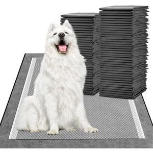 MIZOK Dog Pads 30x36 XXL Extra Large, Charcoal Pee Pads for Dogs, Odor-Control Neutralize Urine Instantly, Quick Dry & Leak-Proof (40 Counts)