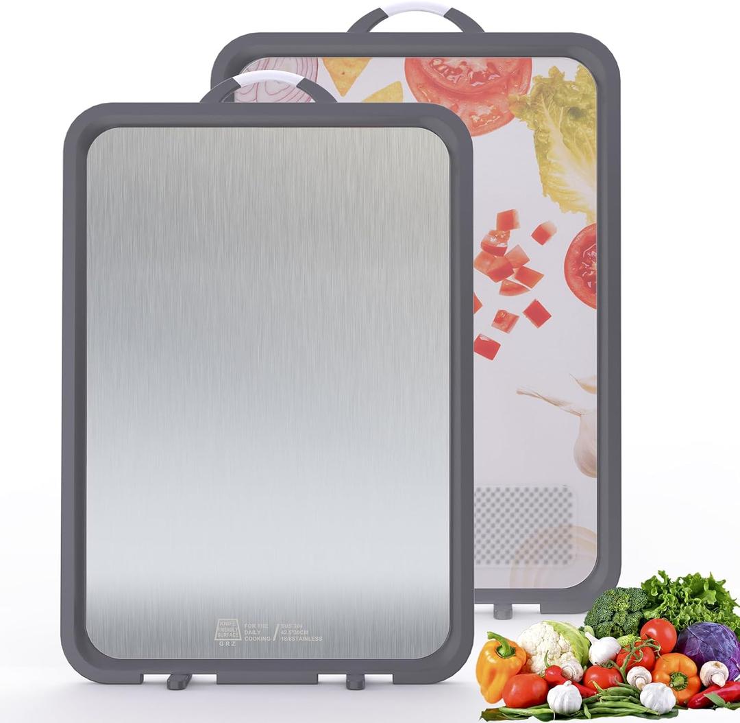 Titanium Cutting Board - New Titanium Cutting Boards for Kitchen Double Sided Non Toxic Titanware Cutting Board, Ideal Charcuterie & Chopping for Meat, Cut Easy Clean Chopping Board (18 * 12in)