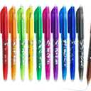 DxJ Erasable Gel Pens - 12pcs Heat Erase Pens for Fabric,0.5mm Fine Point Rolling Ball Pen,Assorted Color Inks for Drawing Writing,Gel Ink Rollerball Pens for Kid Students Adults