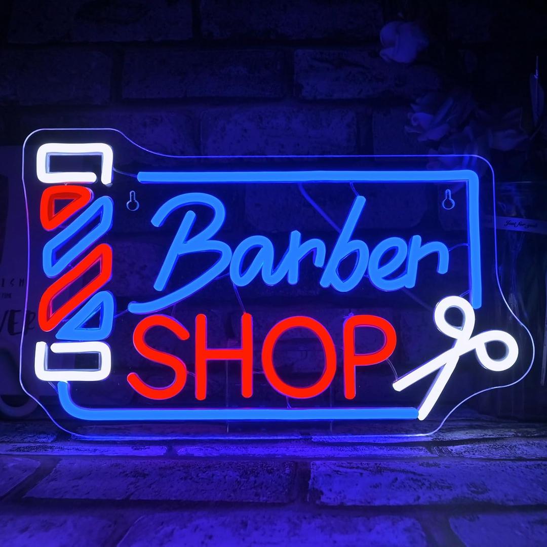 Looklight Barber Shop Neon Sign Barber Pole Led Signs for Wall Decor Salon Station Neon Light Sign for Pole Hair Salon Accessories Business Store Supplies