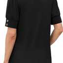 WIHOLL Womens Tops Summer Short Sleeve Shirts Square Neck Spring Outfits 2026 Fashion Clothing Blouses (Black, M)