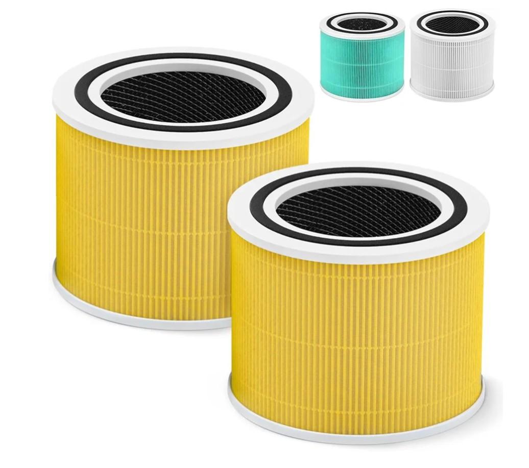 Core 300 Pet Care Replacement Filter for LEVOIT Core 300 Core300-P Core 300s VortexAir Air Purifier, 3-in-1 High efficiency Activated Carbon, Core 300-RF-PA, 2 Pack, Yellow