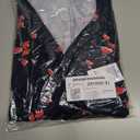 Amazon Essentials Women's Short Sleeve Faux-Wrap Dress (XX-Large, Navy Red Flowers)