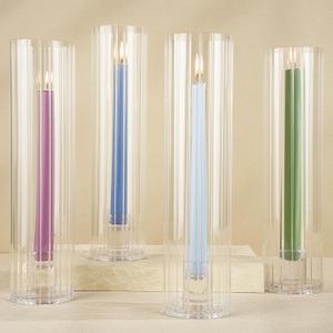 Hurricane Candle Holder Thickened Cylinder Covers 4 Pcs Taper Candle Sticks Holder Glass Tall Candlesticks Holders Centerpiece for Wedding Dining Table