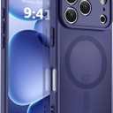 MOCCA Magnetic for iPhone 17 Pro Max Case, (Compatible with Magsafe) (16FT Military Grade Protection) Full Camera Protection Anti-Fingerprint Slim Translucent Matte Phone Cover 6.9",Deep Blue