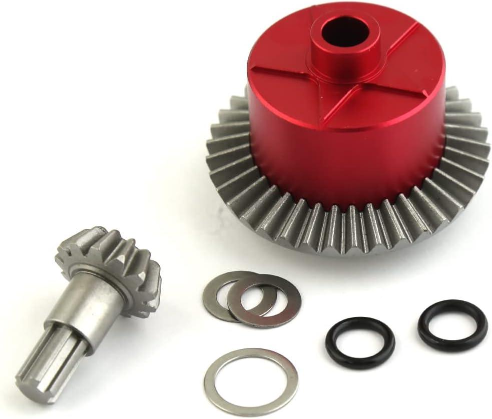 Differ Set 37T 1.35M ARA310956 w/ #45 Steel Input Gear 13T ARA311031 for Arrma Granite Typhon Big Rock Senton Vorteks Vendtta 3S Outcast Kraton 4S Upgrade Parts (Red)