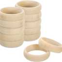 uxcell 12Pcs Wood Bangle Bracelets, 81mm/3.2inch Unfinished Smooth Wooden Rings Natural Wood Color Circle for Crafts Art Project