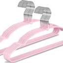TOPIA HANGER Non Slip Hanger 20 Pack, Metal Clothes Hangers Space Saving, Heavy Duty Rubber Coated Wire Hanger for Coat, Shirt, Dress, Pants-Pink, CT12P (Adult)