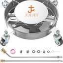 JOEJET Undercarriage Pressure Washer Attachment, Undercarriage Cleaner with 4 Wheels, 14 Inch Under Car Washer, 3 Power Washer Extension Wands, 4000 PSI