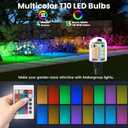 RGB T5 T10 Wedge Base LED Light Bulbs 12V Color Changing, Warm White+15 Multi-Colors and Dimmable on Remote Control, Weatherpoof for Outdoor Low Voltage Landscape Lighting 6-Pack