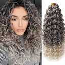 8 Packs Curly Crochet Hair GoGo Curl Crochet hair for Black Women Deep Wave Braiding hair,Synthetic Bohemian Crochet Braid Water Wave Crochet hair Extensions (33/613#, 18inch)