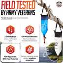 Gravity Water Filtration System – 2 High Capacity Lightweight Hanging Bags for Backpacking, Camping, Survival, Hiking, Hunting - Dirty, Clean Water Bags, Water Filter and Cleaning Plunger Included