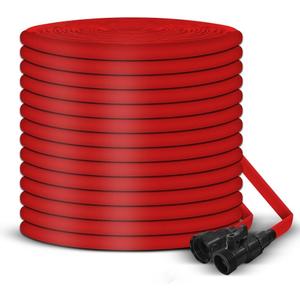 Garden Hose, 50FT Water Hose, Outdoor Hose with 3/4" Fittings, Water Pipe, Convenient Storage Useful House Gifts for Lawn Car Watering Plants Red