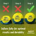 Herding Ball for Dogs 18 Durable Training Dog Toy for Medium & Large Dogs | Dog Ball Includes Clicker + Pump | Blue & Yellow | Tough 1680D Fabric | for Active Breeds