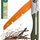 LAGOM Folding Camp Saw for Cutting Branches, 8.2" Straight Blade | SK5 Steel, Ergonomic Handle, One-Hand Use, Secure Lock | Foldable Pruning Tool for Camping, Gardening, Survival, Kayaking, Outdoors