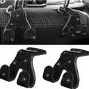 2 PCS Car Headrest Hooks, 2 in 1 Car Hanger Holder Hook for Hanging Purses and Bags, Shining Rhinestone Universal Automotive Back Seat Hook for Women and Men, Car Accessories (Black)
