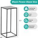 2 PCS Black Vases Flower Stands 23.6", Wedding Centerpieces for Tables, Metal Geometric Flower Vase, Tall Flower Stand Flower Vase for Centerpiece Home Table Decorations
