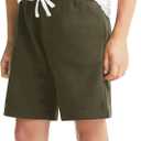 Topstype Boys' Casual Sweat Shorts Summer 5-6 Years (Army Green)