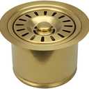 Akicon Kitchen Sink Brass Gold Finish Garbage Disposal Flange Stopper, One Size Disposal Rim, Fit 3-1/2 Inch Standard Sink Drain Hole 2.85" Height