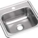 Elkay D115151 Dayton Single Bowl Drop-in Stainless Steel Bar Sink 15 x 15 with 2" Drain Hole
