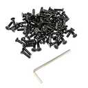 iexcell 100 Pcs M3 x 12 Alloy Steel 10.9 Grade Hex Socket Flat Head Cap Screws Bolts Assortment Kit, Black Oxide Finish