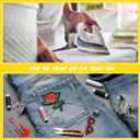 Harsgs 100pcs Random Iron on Patches, Embroidered Iron on/Sew on Patches Applique for Clothes, Dress, Hat, Jeans, DIY Accessories