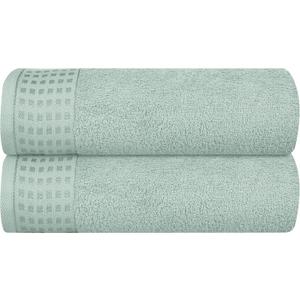 GLAMBURG 100% Cotton 2 Pack Oversized Bath Towel Set 28x55 Inches, Ultra Soft Highly Absorbant Compact Quickdry & Lightweight Large Bath Towels, Ideal for Gym Travel Camp Pool - Sea Green