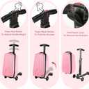Scooter Luggage for Kids Scooter Suitcase for Ages 4-12, 4 in 1 Kids Luggage Boarding Suitcase Detachable & Foldable Scooter Travel Trolley Ride On Luggage-Pink