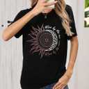 IRISGOD Womens Graphic Tees Casual Summer Short Sleeve Vintage T Shirts Tops (Black, XXL)