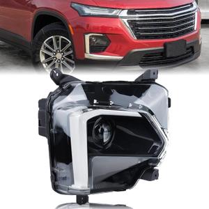 KAMDKI Right Passenger Side LED Headlight Compatible for 2022 2023 Chevy Traverse Chevrolet LED Projector Head lamp with LED DRL GM2503525