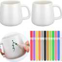 Mifoci 14 Pcs Make Your Own Mug Painted Ceramic Mugs to Paint Kit You Can Decorate Coffee Cup Decorating Kit DIY Ceramic Cup for DIY Create a Keepsake Gift Craft Project for Drinking