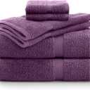 Utica 6-Piece Essential Towel Set | Super Soft | Extra Absorbent | 100% Cotton Towels | Everyday Essentials | 2 Bath Towels | 2 Hand Towels | 2 Wash Cloths | Hotel & Spa Luxury | Plum