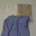 GUISBY Baby Pajamas with Mitten Cuffs - 3Pcs Girls Boys 2 Way Zipper Long Sleeve Rayon Sleepers (3-6 Months, Oatmeal-cream-light Blue)