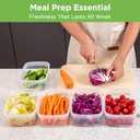 10-Pack Food Storage Containers with Airtight Leakproof Lids, BPA-Free Meal Prep Containers for Microwave/Dishwasher/Freezer, Blue, 47.3oz Each