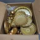 Set of 9 Cake Stands Metal Cupcake Stand Set Multiple Styles Candy Fruit Display Tower Dessert Plate Cake Serving Tray for Birthday Party Wedding Anniversary Baby Shower Engagement (Gold)
